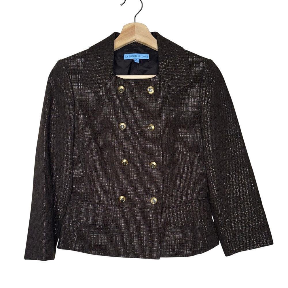 Antonio Melani NWT Double Breasted Yasmine Blazer Coffee Bean Brown Size 0